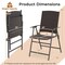 Outdoor PE Wicker Folding Chairs with Armrests and Metal Frame for Patio